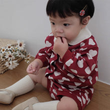 將圖片載入圖庫檢視器 Y8567LS-秋冬季寶寶提花小翻領開襟外套+三角麵包褲兩件套
