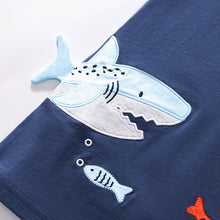 Load image into Gallery viewer, 5121SE-夏季卡通鯊魚男童短袖上衣
