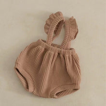 Load image into Gallery viewer, Y5404LS-Adjustable wood ear ribbed bib pants + headband + hat 

