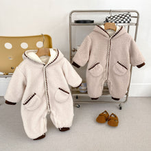 Load image into Gallery viewer, H10622LS-冬季可愛耳朵加絨連身爬服
