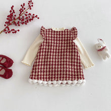 將圖片載入圖庫檢視器 ZDQ5615DS冬季千鳥格拜年洋裝｜愛心加絨裙
