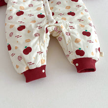 將圖片載入圖庫檢視器 ZDL5682LS-冬季嬰幼兒喜慶中國風拼色加絨連體衣
