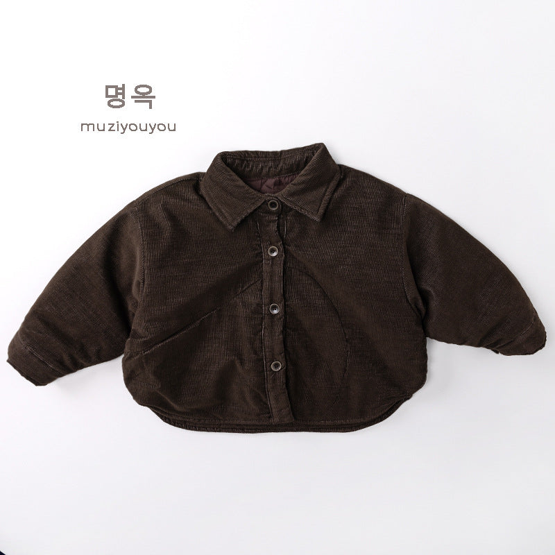 25258SE-冬季夾棉長袖襯衫外套