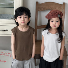 Load image into Gallery viewer, 26X09SE-夏季｜坑條無袖｜兒童寬鬆背心T恤
