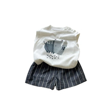 將圖片載入圖庫檢視器 622054TG-夏季｜連帽防曬｜男童卡通背心三件套
