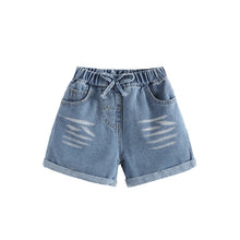 將圖片載入圖庫檢視器 112014PA-夏季女童牛仔短褲
