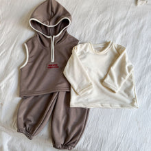 將圖片載入圖庫檢視器 CZ260890TG-春秋季連帽辦拉鍊背心休閒三件套裝
