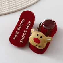 將圖片載入圖庫檢視器 1108AC-INS聖誕節麋鹿防滑學步防滑船型短襪 (三雙起批)
