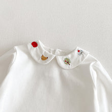 Load image into Gallery viewer, ZCY6102LS-春季刺繡娃娃衫｜藍格連體褲
