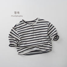 Load image into Gallery viewer, 25172SE-秋季條紋棉質長袖上衣

