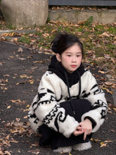 將圖片載入圖庫檢視器 2025D246SE-冬季韓版羊羔絨夾棉加厚拼色連帽外套
