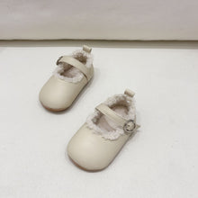 將圖片載入圖庫檢視器 X880AC-冬季純色魔鬼氈加絨保暖嬰兒軟底防滑學步鞋
