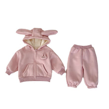 Load image into Gallery viewer, H10296TG冬季蘑菇刺繡加絨上衣+長褲套
