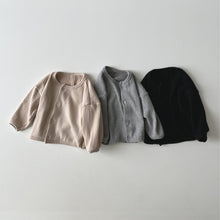 將圖片載入圖庫檢視器 Y7548SE-秋冬坑條針織外套｜純色圓領款
