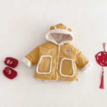 將圖片載入圖庫檢視器 ZDW5309SE-冬季小熊加絨連帽加厚棉外套
