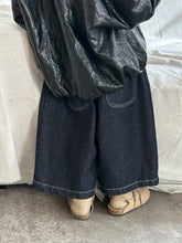 Load image into Gallery viewer, 25Q09PA-春季拼接寬鬆直筒牛仔長褲
