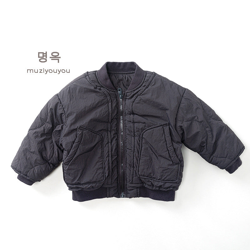 25212SE-秋冬季韓版兒童輕薄簡約飛行外套