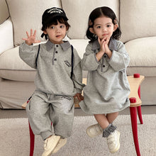 將圖片載入圖庫檢視器 CQ260851TG-春秋季格子翻領運動兩件套&amp;連衣裙
