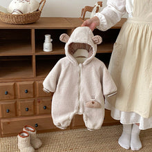 將圖片載入圖庫檢視器 ZDL5181LS冬季顆粒絨連身衣｜毛毛連帽爬服
