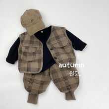 將圖片載入圖庫檢視器 1559SE秋季格紋燈芯絨馬甲外套
