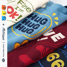 Load image into Gallery viewer, YM3511SE-Autumn and winter LOVE round neck plus velvet embroidered loose long-sleeved top 
