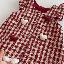 將圖片載入圖庫檢視器 ZDQ5615DS冬季千鳥格拜年洋裝｜愛心加絨裙
