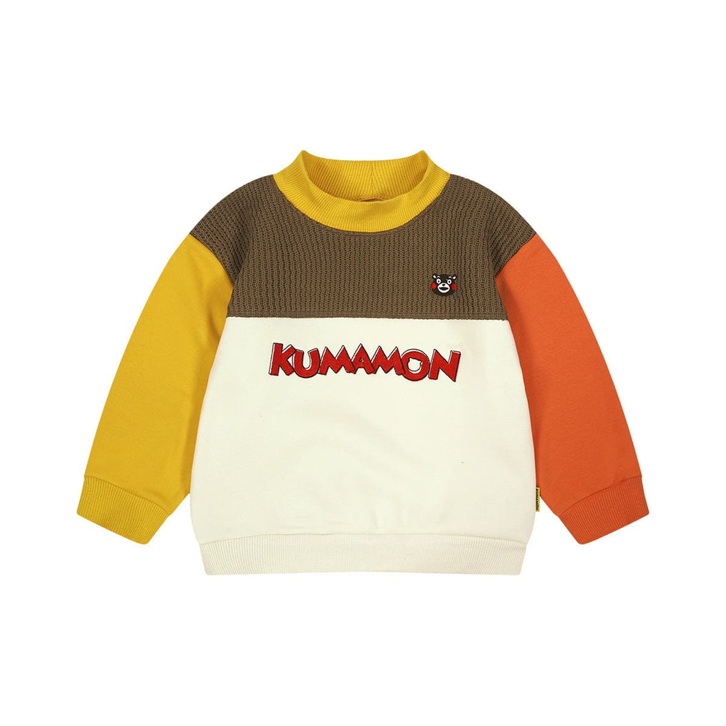 JX3212SE-Autumn and winter knitted stitching plus velvet high collar contrast color loose top 