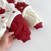 將圖片載入圖庫檢視器 ZDL5682LS-冬季嬰幼兒喜慶中國風拼色加絨連體衣
