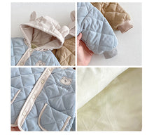 Load image into Gallery viewer, ZDW5241SE-冬季加厚絎線小熊連帽棉服外套
