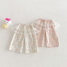 Load image into Gallery viewer, ZCK6077LS-春季貓咪印花蕾絲花邊長褲
