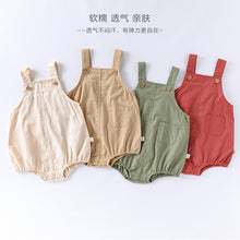 將圖片載入圖庫檢視器 D25088LS-夏裝純棉嬰兒無袖背帶褲
