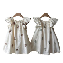 Load image into Gallery viewer, Y6513DS-Summer cotton embroidered flying sleeve dress 
