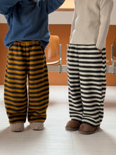 將圖片載入圖庫檢視器 2025D204PA-冬季條紋針織加厚休閒直筒長褲

