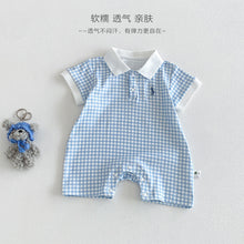 Load image into Gallery viewer, D60115LS-夏季｜格紋翻領｜Polo短袖哈衣

