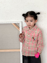 將圖片載入圖庫檢視器 CC260820SE-春秋季刺繡小馬格紋長袖襯衫
