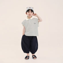 將圖片載入圖庫檢視器 S089SE-夏日條紋POLO無袖上衣
