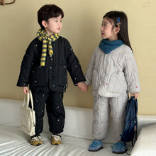 Load image into Gallery viewer, DZ250648TG-秋冬季刺繡夾棉加絨保暖兩件套裝
