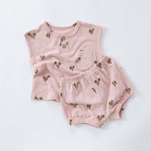 Load image into Gallery viewer, D24329TG-Summer Nordic style pure cotton sleeveless children&#39;s printed two-piece suit 

