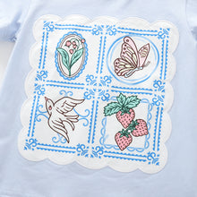 將圖片載入圖庫檢視器 111007TG-夏季圓領上衣格紋短褲套裝
