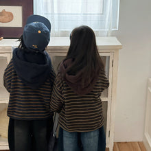 Load image into Gallery viewer, 25D46SE-冬季加絨條紋衛衣｜連帽保暖上衣
