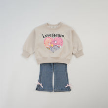 Load image into Gallery viewer, 24217PA-Autumn Korean style slightly elastic denim bow flared pants
