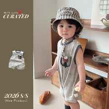 將圖片載入圖庫檢視器 622094LS-夏季｜涼感無袖塗鴉｜男童連身爬服
