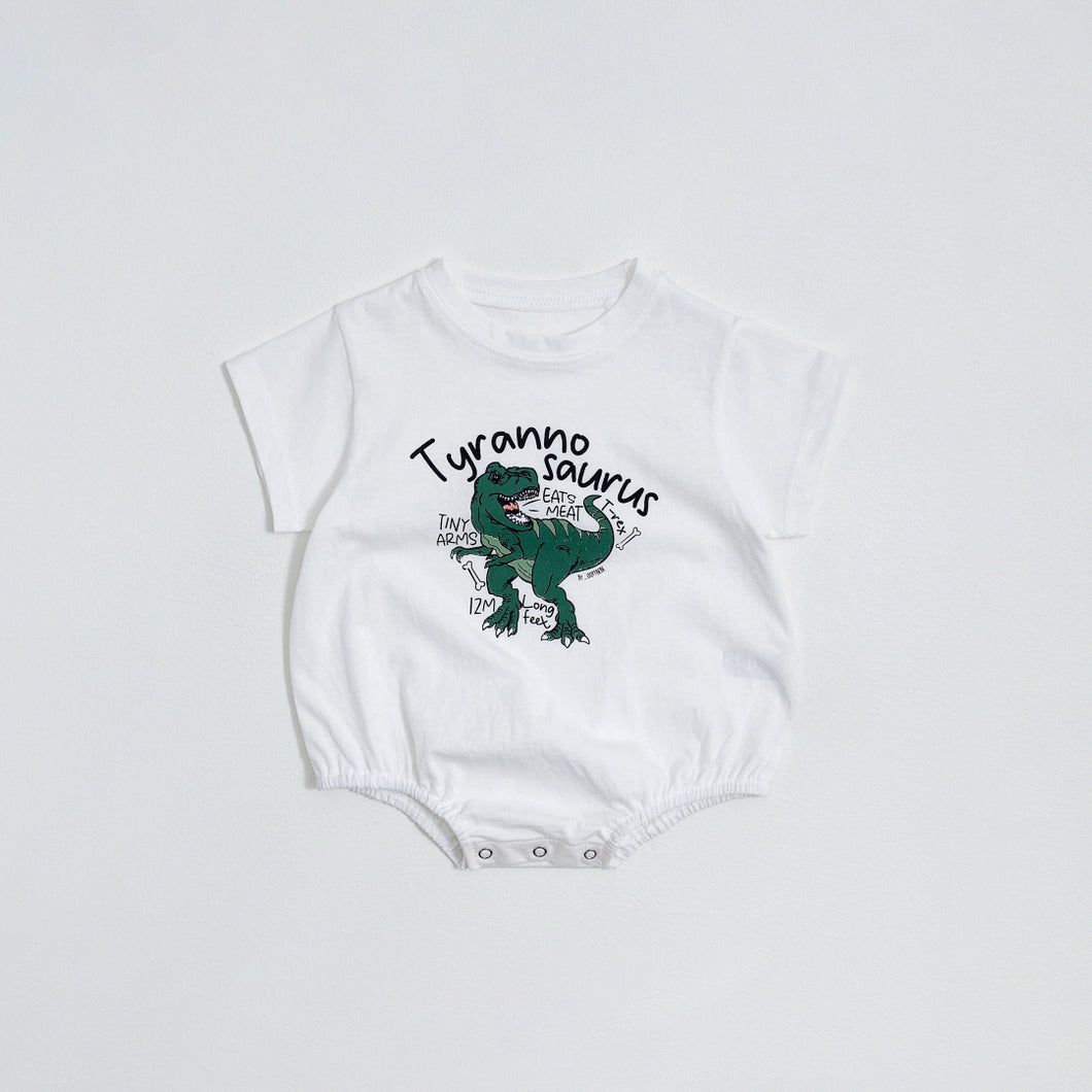 51409LS-Summer Korean style short-sleeved dinosaur bodysuit 