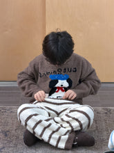 將圖片載入圖庫檢視器 2025D209TG-冬款狗狗條紋珊瑚絨居家兩件套
