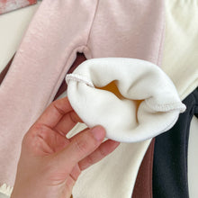 Load image into Gallery viewer, H10602TG-冬季加厚蝴蝶結波點棉服外套&amp;坑條上衣&amp;喇叭褲
