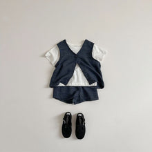 Load image into Gallery viewer, Y8528TG-Summer two-sided woven sleeveless T-shirt + shorts two-piece set 
