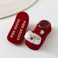 將圖片載入圖庫檢視器 1108AC-INS聖誕節麋鹿防滑學步防滑船型短襪 (三雙起批)

