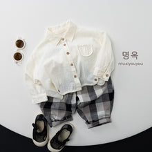 將圖片載入圖庫檢視器 26078PA-春夏｜格紋寬鬆｜哈倫長褲
