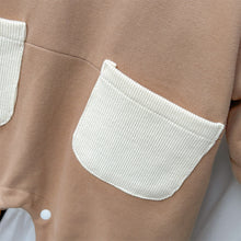 Load image into Gallery viewer, M2403717LS-秋季韓版可愛拼色雙帶口袋連身爬服
