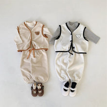 將圖片載入圖庫檢視器 Y8560TG-冬季雙面絨套裝｜小熊貼布款
